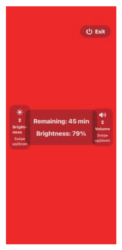 Status overlay and Exit button