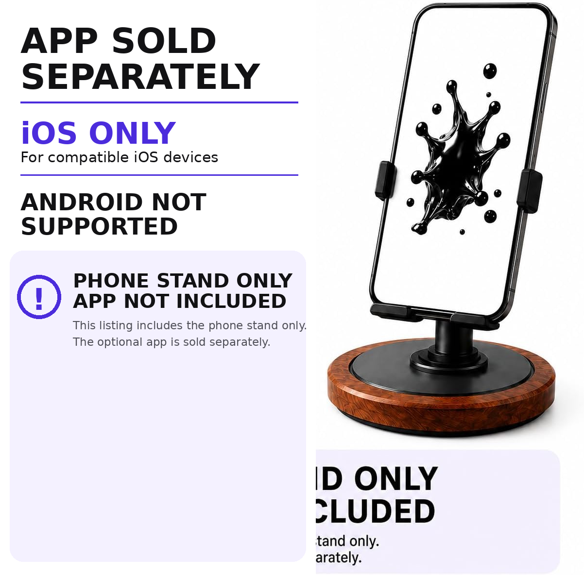 MV01 app sold separately, iOS only and Android not supported